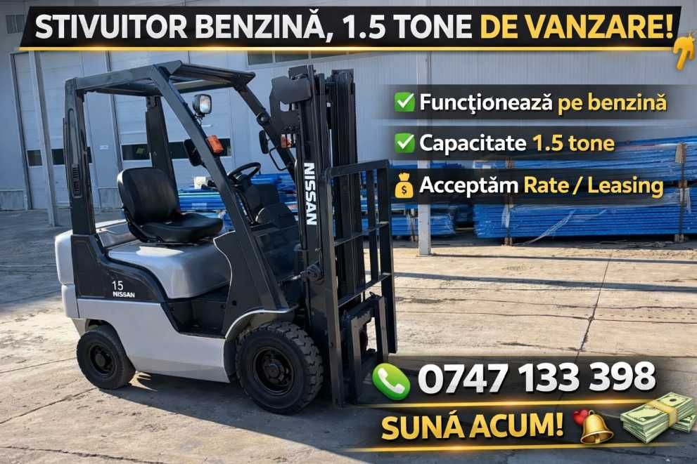 Motostivuitor benzina 1.5 tone leasing rate stivuitor